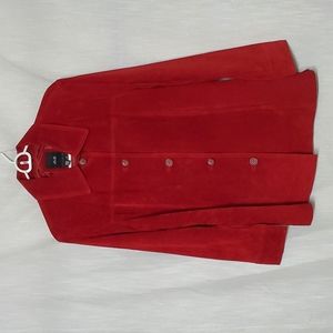 LG Red washable JLC Leather Jacket with pockets
